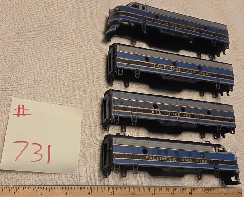 Athearn - HO Engine Parts - Lot #731 – Custom B&O F7 ABBA Shells – Used **READ*