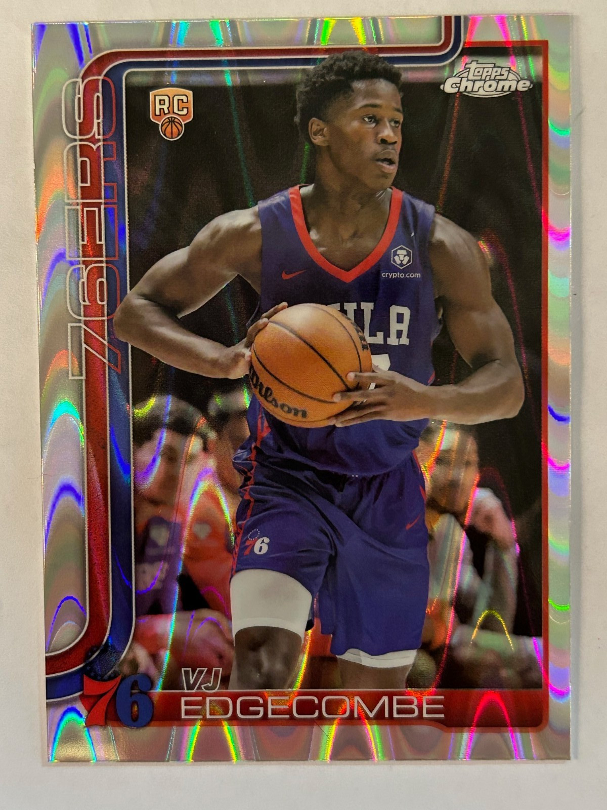 Topps 2025-26 Topps Chrome VJ Edgecombe Rookie #253 RC #253 ray wave refractor