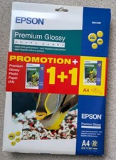 Image of EPSON premium Photo Paper Glossy Sheets A4 Twin Pack 2×20 Sheets 40 Sheets