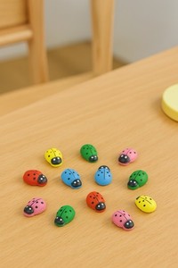 10 Pièces Mini Coccinelle En Bois Autocollants Artisanat Décoration Cadeau