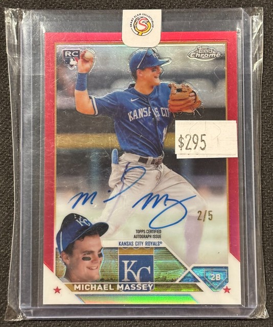 2023 Topps Chrome Michael Massey RED ROOKIE Autograph Auto 2/5 RC MLB Royals