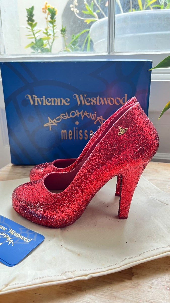 Vivienne Westwood anglomania Melissa RED GLITTER shoes EUR37 UK