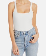 Good American Women's White Sculpting Modern Tank Bodysuit Size 5