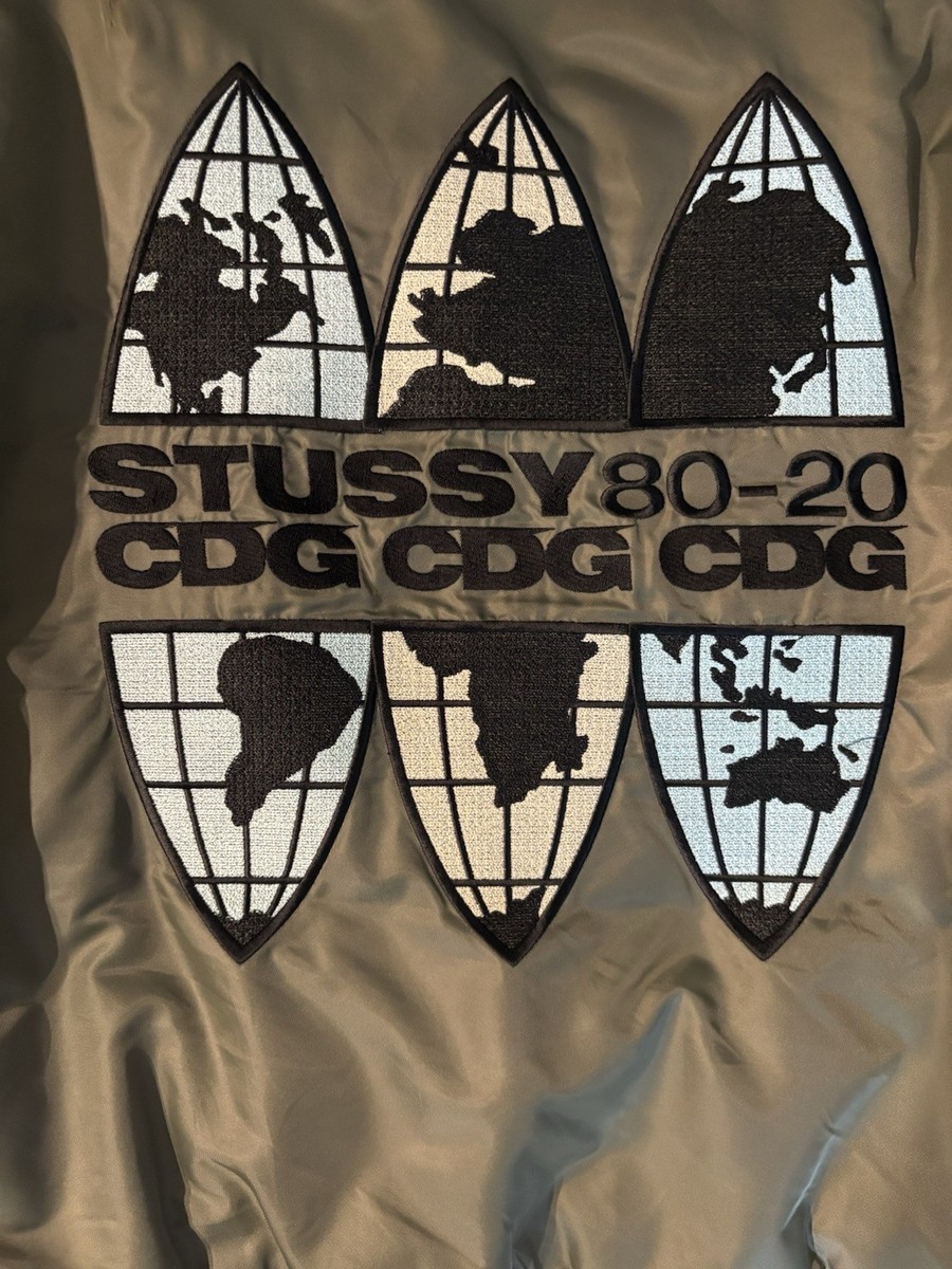 STUSSY X COMME DES GARCONS MA-1 BOMBER JACKET 'OLIVE/ORANGE' | eBay