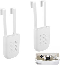 2Pcs Toilet Tank Tablet Holder with Double Hooks, White Tablet Holder for inside