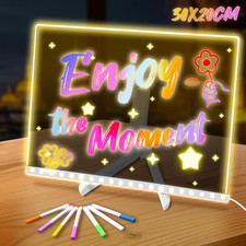 Lavagna Luminosa per Disegnare Con Luci LED, Lavagna Promemoria LED Con 7 Colori