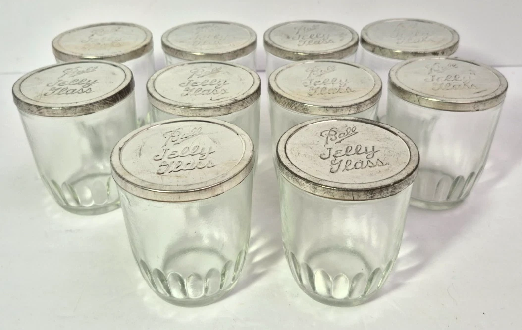Ball JELLY GLASSES ボールジャー ガラスキャニスター12個 Ball 4 oz Mason Jars, Regular Mouth Quilted Canning Jars with Lids