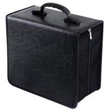 Large Capacity CD/DVD Case Binder - 400 Disc Storage Holder, Black PU Organizer