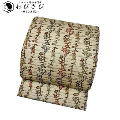 FUKURO OBI NISHIJIN FLORAL PATTERN Japanese Kimono O-4063
