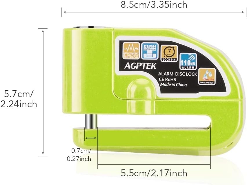 Motorcycle Bicycle Anti-theft Wheel Disc Brake Lock Security Alarm Waterproof BU