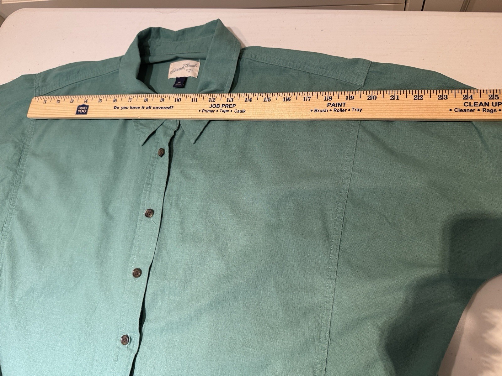 Universal Thread Linen Blend Green Button Down Sh… - image 6