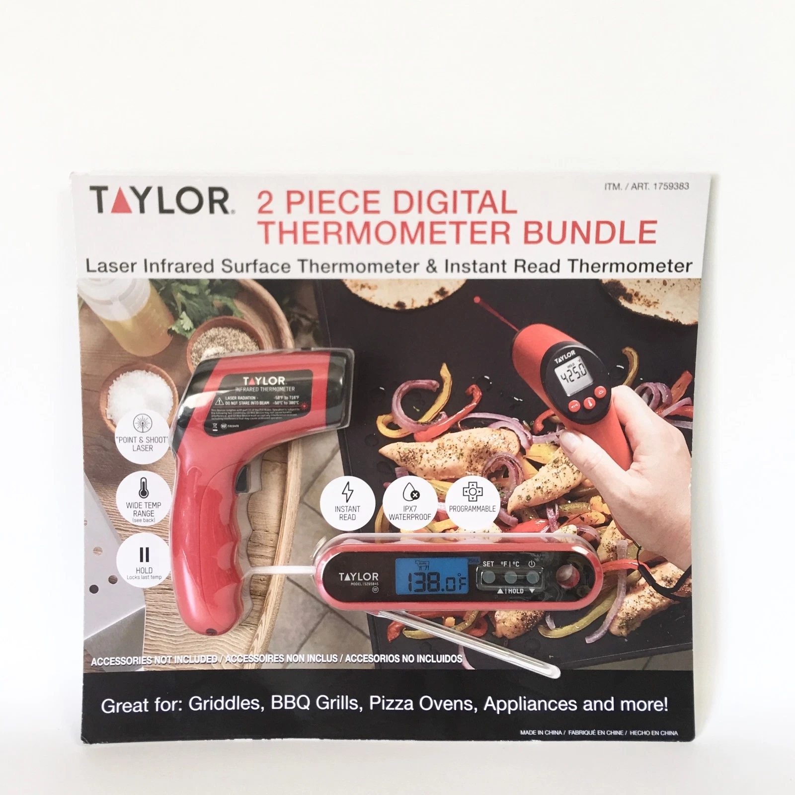 Taylor 2 Piece Digital Thermometer Bundle Infared NEW Batteries Included 2025