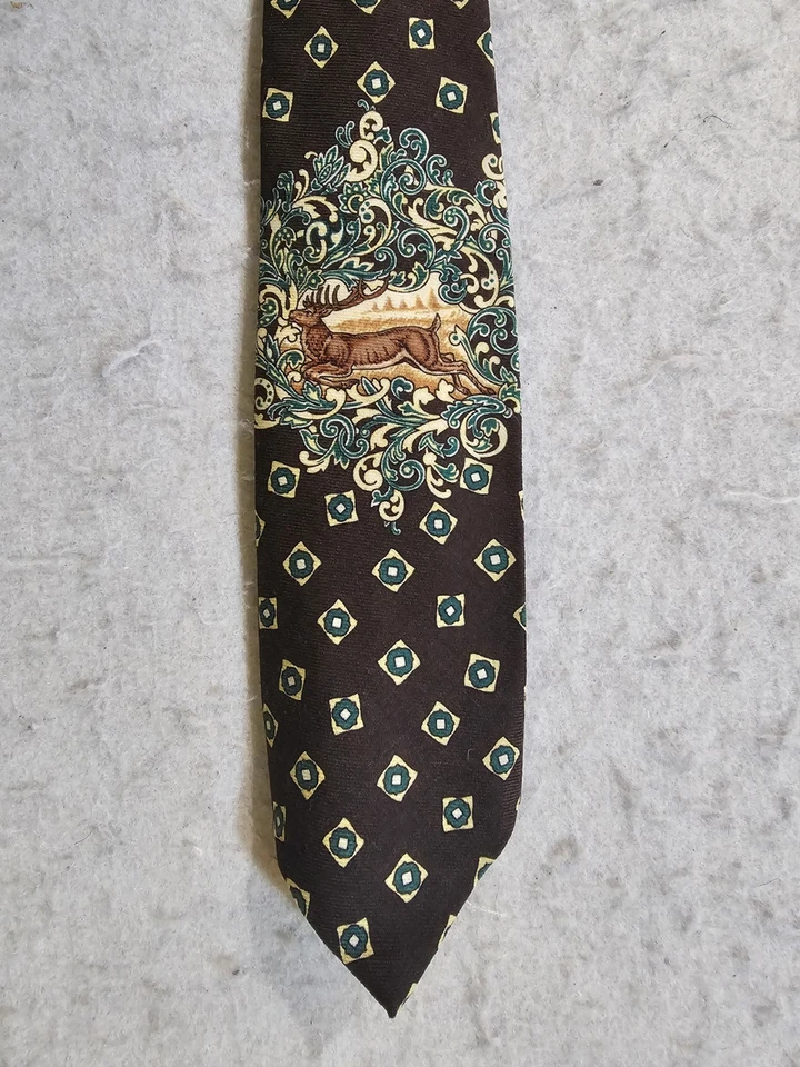 Vintage 90s Polo By Ralph Lauren Hand Made in USA Red Stag Buck Hunting 60" Long - Image 2 of 4