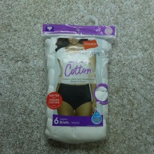 Hanes Underwear Womens 6 Medium White Briefs Ultimate Breathable Cotton 6 Pairs