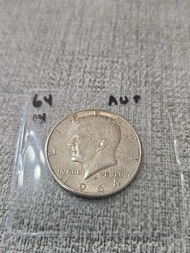 1964 Kennedy Half 90% Silver Half Dollar AU+ Listing 14