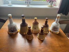 Set of Vintage Bells whiskey bell shaped porcelain bottles