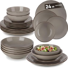 Geschirrset 24 Teile für 6 Personen, Steingut, Vintage, Spülmaschinenfest