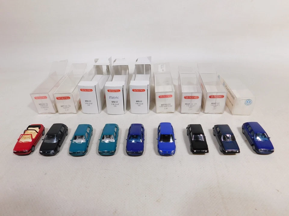 9X Wiking H0 1:87 VW Golf 0045 I GTI 051 GL 053 Cabrio 057 IV Mint+Box #DX5-0,5 - Immagine 4 di 4