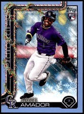2025 Topps Holiday #H42 Adael Amador Blue Metallic Glitter Holiday