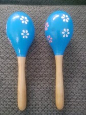 2 Colorful Hand Painted Children  s Maracas 8  