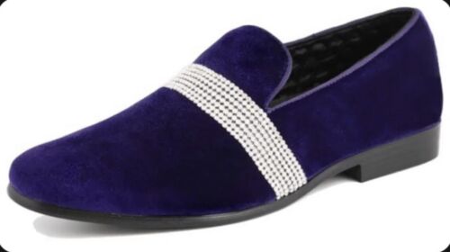 After Midnight Mens Formal Prom Slip On Dress Shoes Purple/Silver Size 8 NIB - Picture 1 of 5