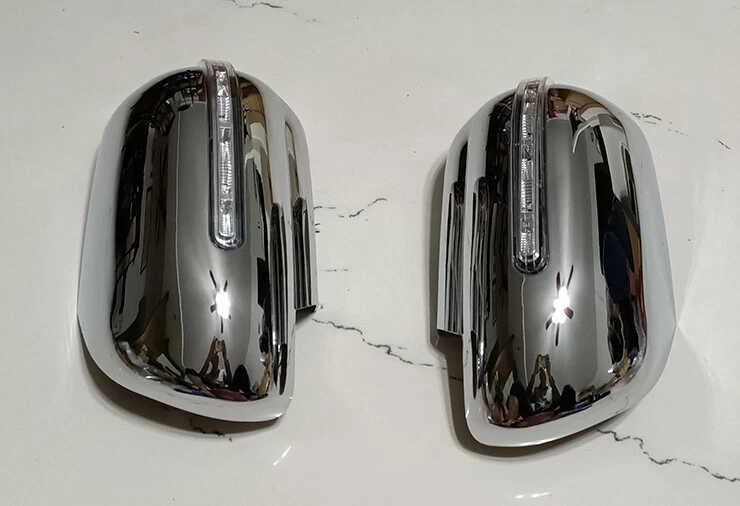 Chrome Side Mirror Cover Trim with Light For 2006-2013 Suzuki Grand Vitara Set - Imagem 2 de 4