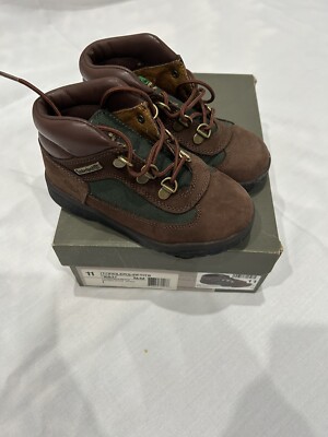 Timberland Classic 16837 Brown Green Nubuck Lace Up Field Boots Toddler SZ 11