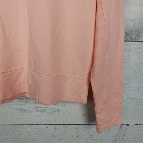 Athleta Girl Shirt Large 12 Peach Long Sleeve Stretch activewear casual Soft Kni - Picture 3 of 12