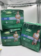 (3) Depend Fit-Flex Underwear Men Maximum Absorbency Size S/M 19 Count Each