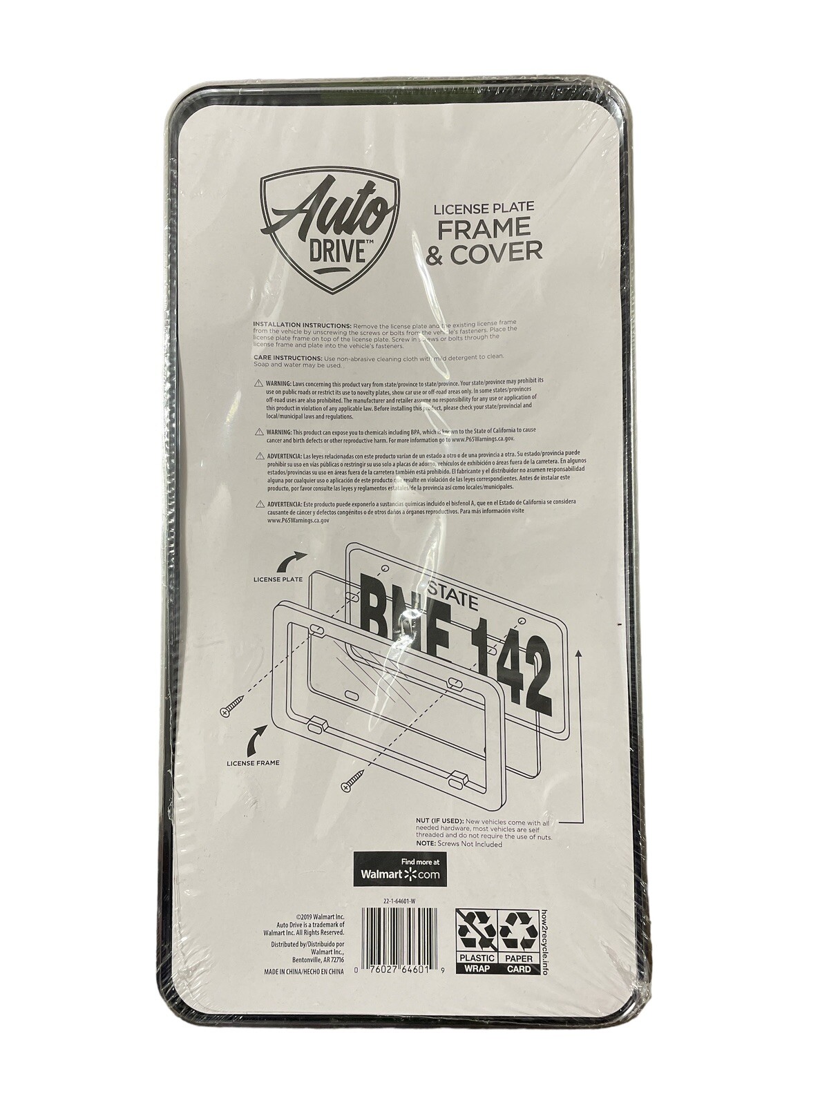 Auto Drive License Plate Frame with Cover Chrome Easy Install NEW eBay