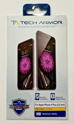 GENUINE iPHONE 6 PLUS 5.5'' TECH ARMOR HD MAXIMUM SCREEN SCRATCH PROTECTION 1 ONE