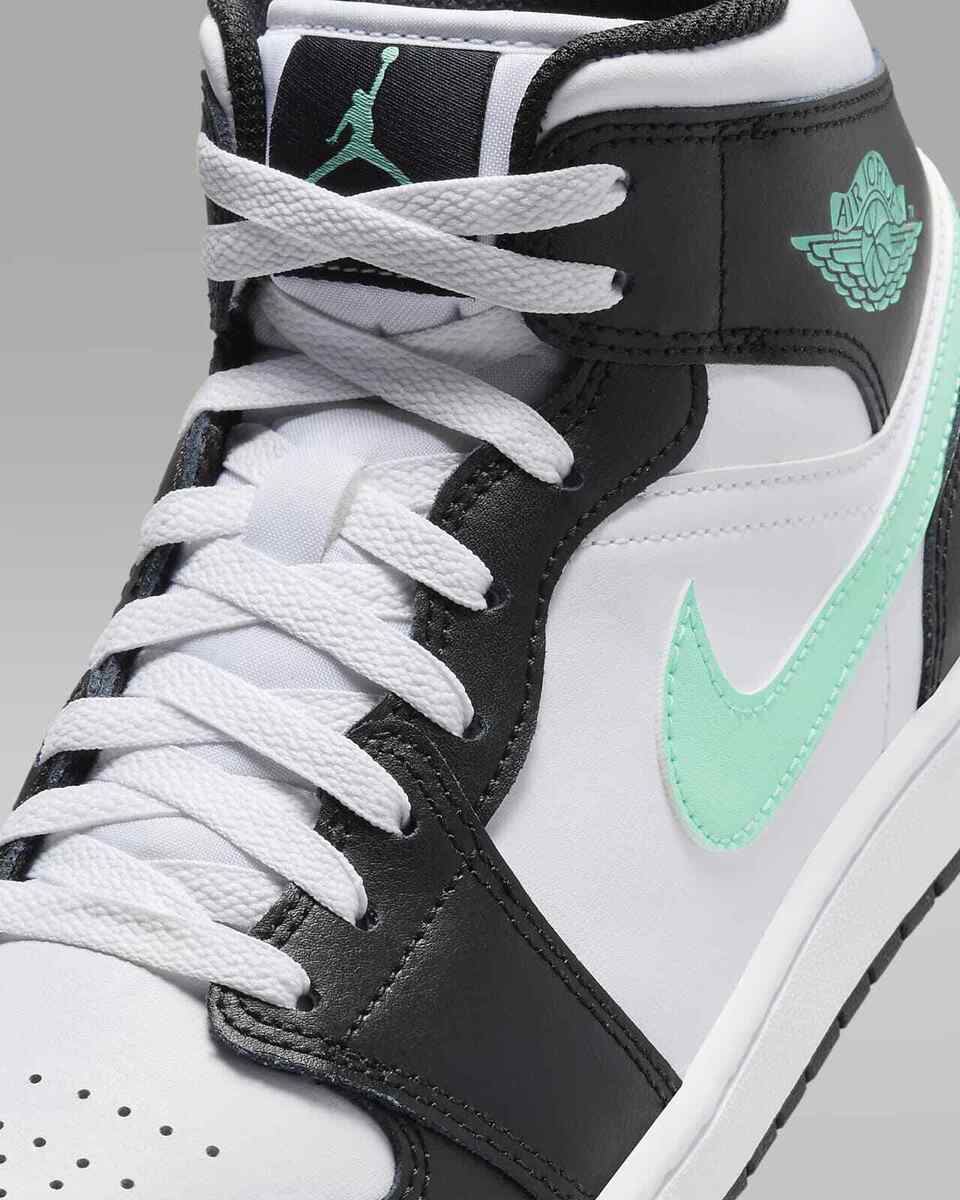 Nike Air Jordan 1 Mid Green Glow White Black DQ8426-103 Nike Air Jordan 1 Mid Green Glow White Black DQ8426-103