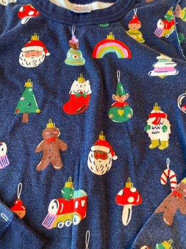HANNA ANDERSSON CHRISTMAS ORNAMENTS 2 PC LONG JOHN PAJAMAS SZ 14 160 - Picture 3 of 5