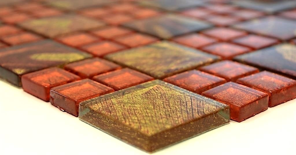 Mosaïque Pâte De Verre Orange Brillant WB88-8SRO - 300x300mm - Cuisine, SdB