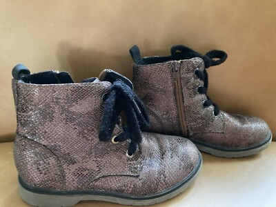 Sprox Girls Ankle Boots Sparkle Bronze Zip Sz 3