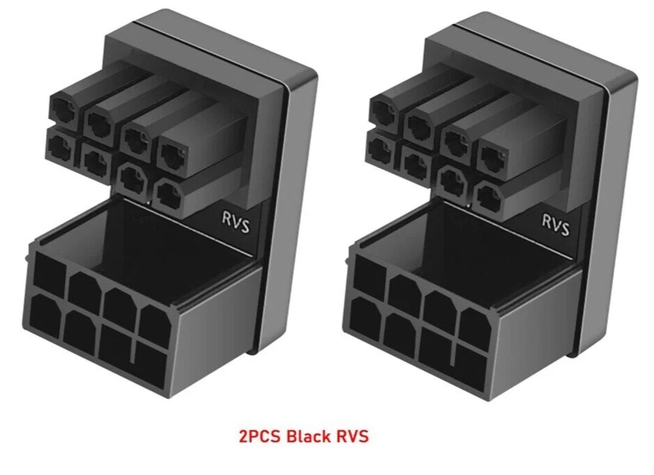 2 x GPU 180 Grad Winkeladapter Stecker Grafikkarte 8 polig Pin Winkelstecker RVS - Bild 3 von 3