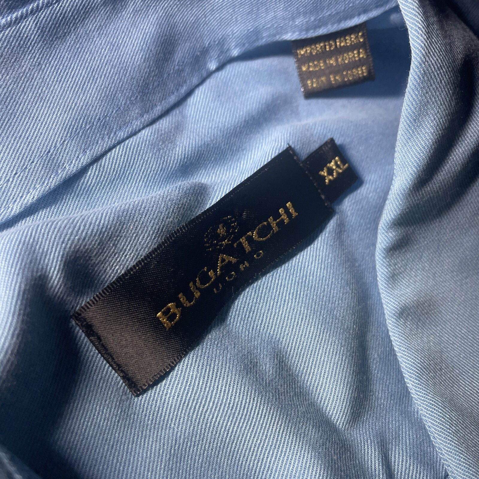 BUGATCHI UOMO Men Solid Blue Button-Down Shirt XX… - image 6