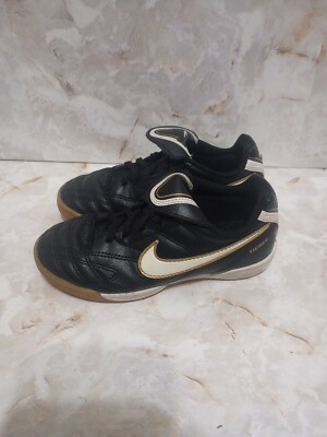 Nike Tiempo Natural III IC 366206-018 Black Running Shoes Lace Up