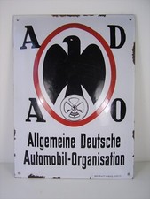 Antyczny emaliowany znak Allgemeine Deutsche Automobil Organisation sprzed 1945 roku
