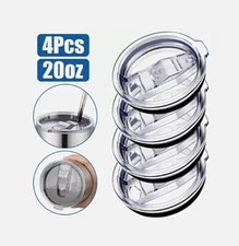 Lot of 4 - 20 oz Spill Proof Slider Lids fits Skinny / Rambler Tumblers
