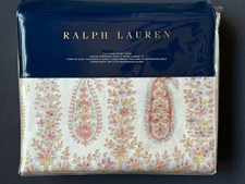 NEW Ralph Lauren Camile Paisley FULL QUEEN Duvet Cover Faded CORAL CHAMBRAY 400
