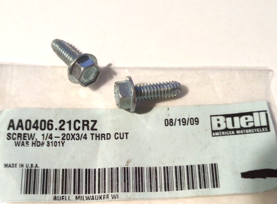 Buell Screw 1/4-20X3/4 NOS AA0406.21CRZ Qty. 2 (L-7068) | eBay