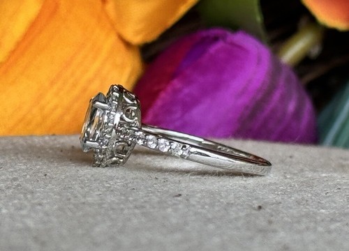 KAY JWBR Moissanite Engagement Bridal Sterling Silver Ring Wedding Sz 6.5 #5 - Picture 4 of 18