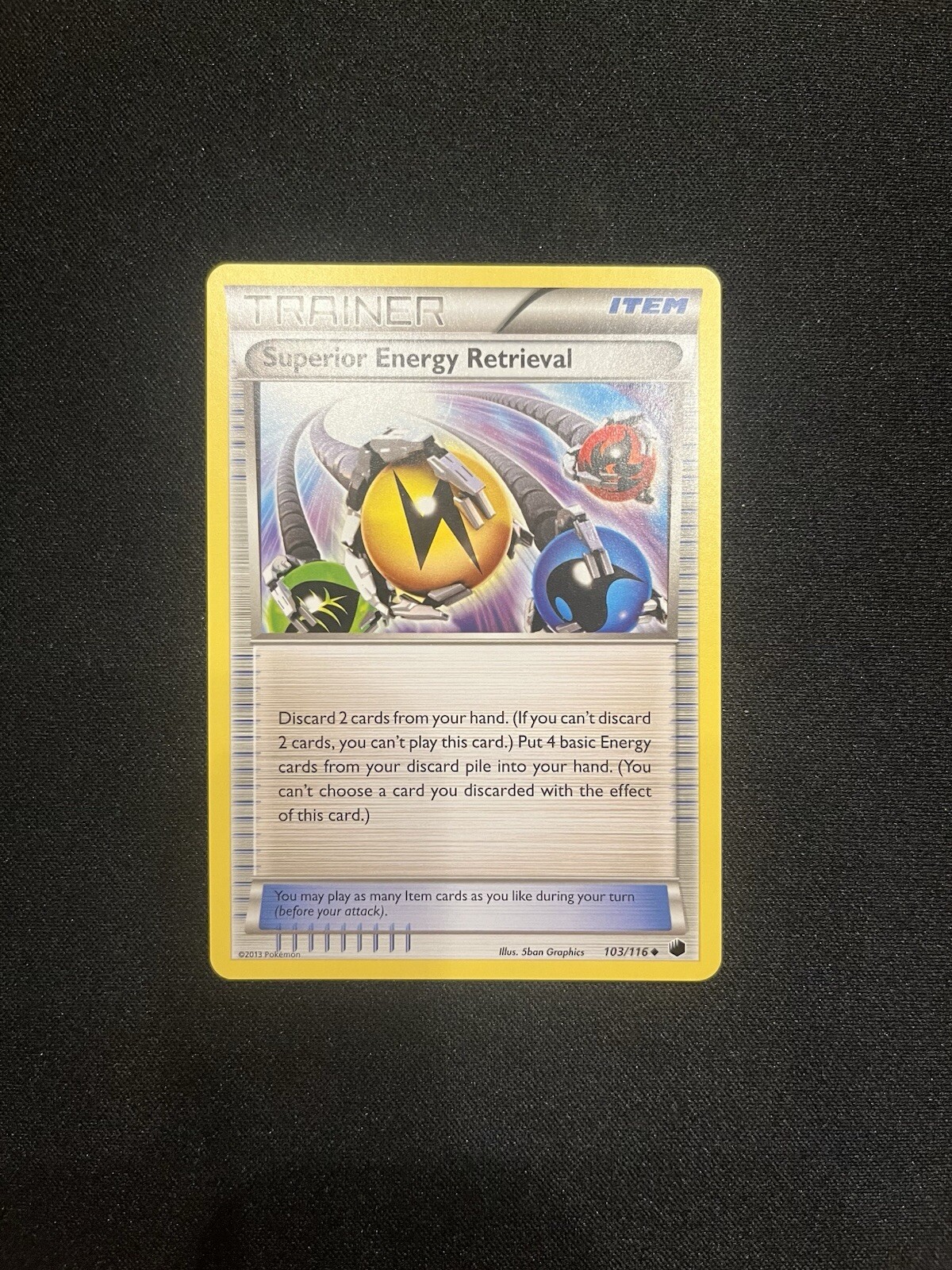 2013 Pokemon, Plasma Freeze, #103/116 Superior Energy Retrieval, Uncommon NM