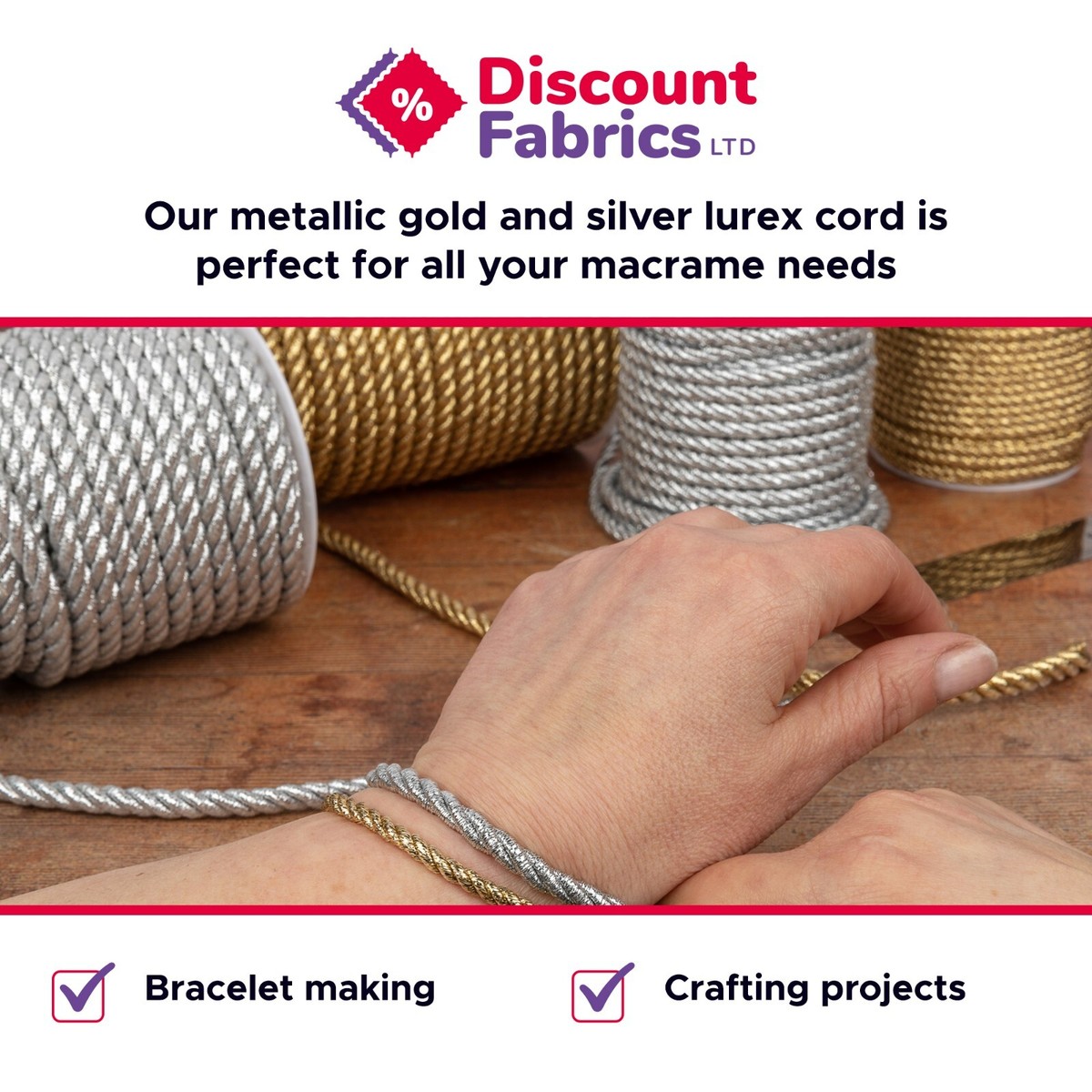 Gold Metallic Tinsel String Cord 1mm Non Stretch Thread For Ornament Hanging Gift Wrapping Craft Making (Silver Gold