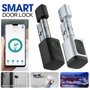 Tuya App Keyless Smart Lock Cylinder Finger prints Remote Control Lock 60-90mm