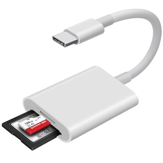 USB C SD Card Reader,  SD Card Adapter with Dual Card Slots 2 Slots to USB-C