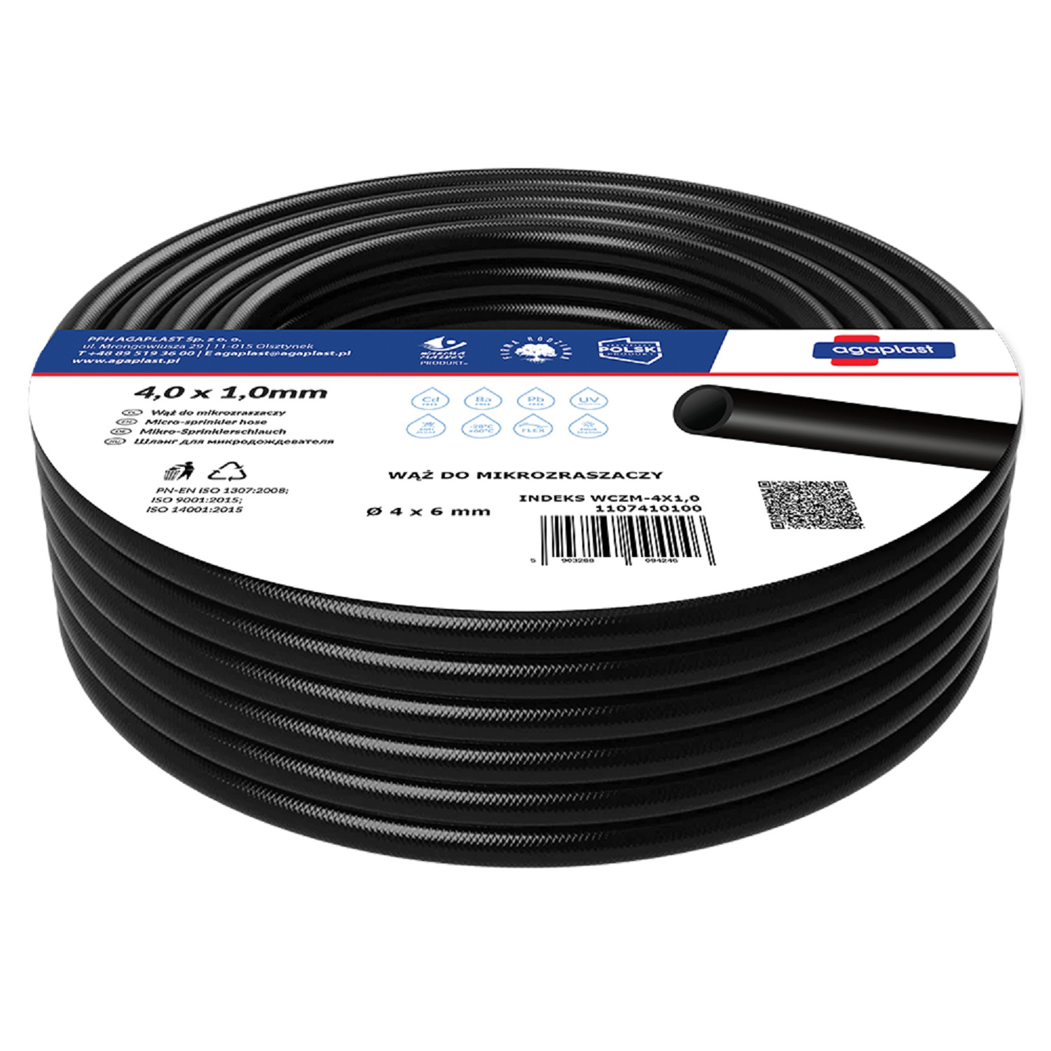 Tuyau d'arrosage micro-aspersion noir de 15m pour irrigation de jardin résistant aux UV