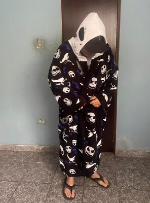Disney The Nightmare Before Christmas Dressing Gown Mens Black Pjs Bathrobe  | eBay