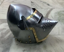 SCA HNB Helmet Steel Medieval Combat Bascinet Helmet Pig Face Helmet
